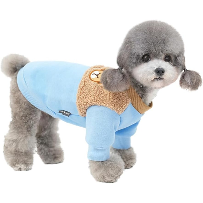 Теплий зимовий пуловер для собак маленьких порід, вага до 3,9 кг, блакитний, розмір L