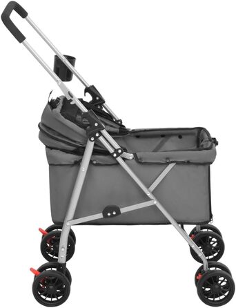 Складаний візок для собак vidaXL 76x50x100 см, сірий, оксфордська тканина, собачий візок-трансформер