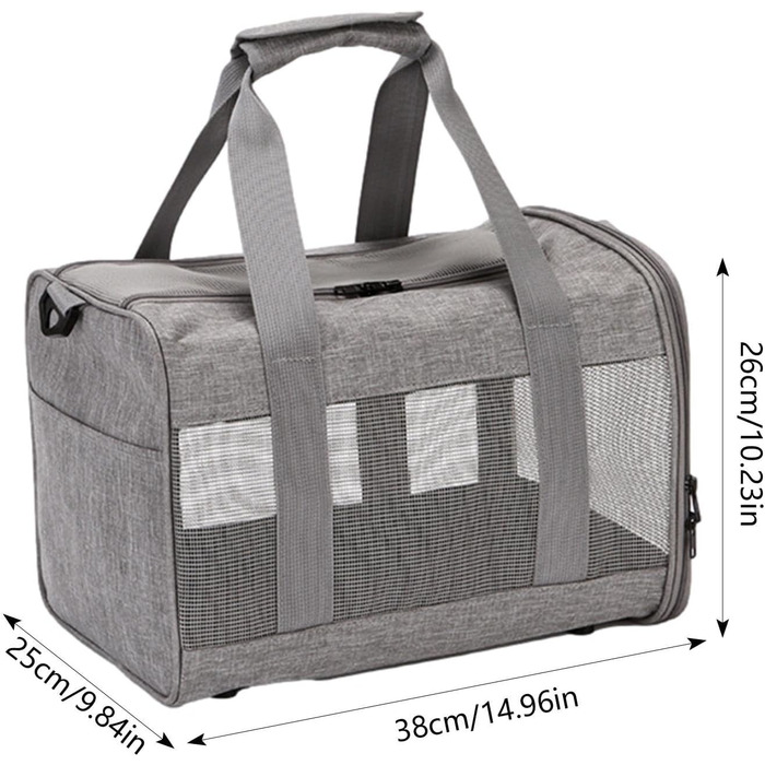 Транспортна переноска для котів та собак: складана переноска з двома отворами, сіра