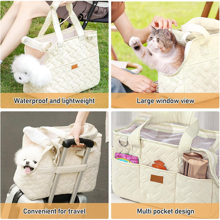Транспортна сумка для собак та котів до 5 кг – переноска для маленьких тварин, складна, дихаюча, з ременем безпеки, ідеальна для прогулянок, подорожей та авто (35x25x15,5 см)