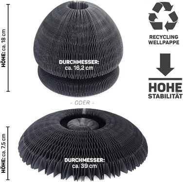 Іграшка для котів CanadianCat Kratzspielzeug: когтеточка з ігровими кульками, чорна, 27,5 x 28 см