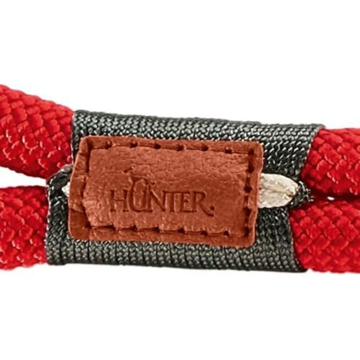 Нашийник для собак Hunter OSS, мотузковий, з карабіном з латуні, морський стиль, L-XL (червоний, S)