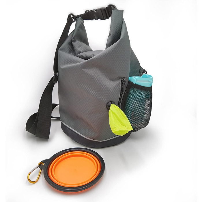 Водонепроникний мішок-ролтоп Beuniclo для корму для собак та подорожей, 350 мл, сірий