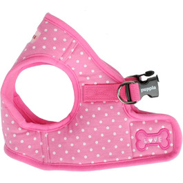 Шлея для собак Puppia Dotty Step-in, не тягне, зручна, розмір L, рожева, для малих порід