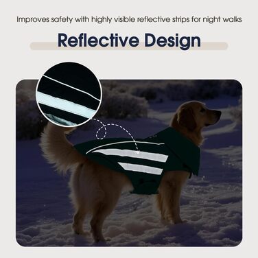 Зимовий теплий куртка для собак Pitbull, водонепроникний, вітронепроникний, світловідбиваючий, регульований, з флісовою підкладкою, для активного відпочинку, колір зелений, розмір XL