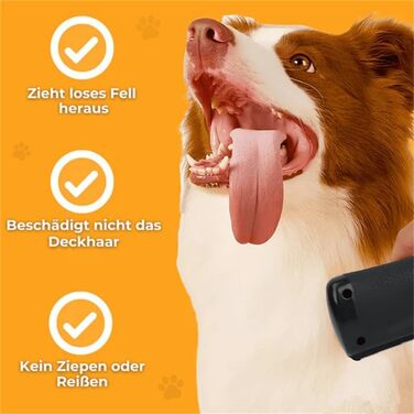 Fellwunder: щітка для видалення шерсті домашніх тварин, гребінець проти випадіння шерсті, підходить для всіх типів шерсті. М'який інструмент для вичісування підшерстка (1x щітка Fellwunder)