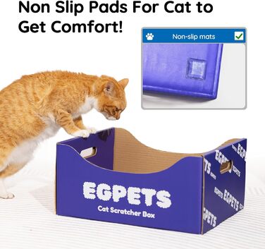 Котяча картонна когтеточка EGPETS, велика, міцна, знімна підкладка, фіолетова