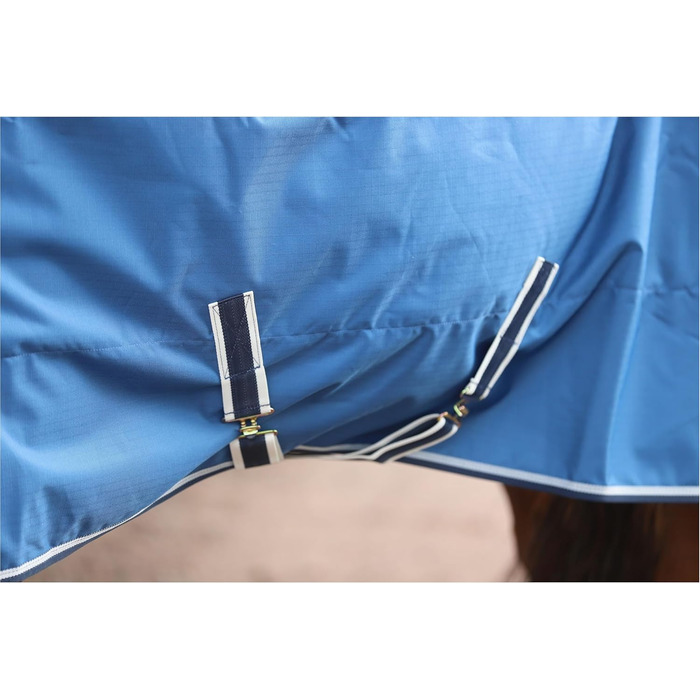 Водонепроникна поводовкова накидка для коней Marengos by Bucas Freedom Turnout 600D з підкладкою та перехресними ременями, Navy/Beige, 155 см