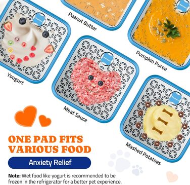 Килимок для ласощів для собак: 2 шт. з нержавіючої сталі, для котів, великих порід собак, повільний годівниця для собак, для догляду за шерстю, зменшує нудьгу та тривогу, блакитний