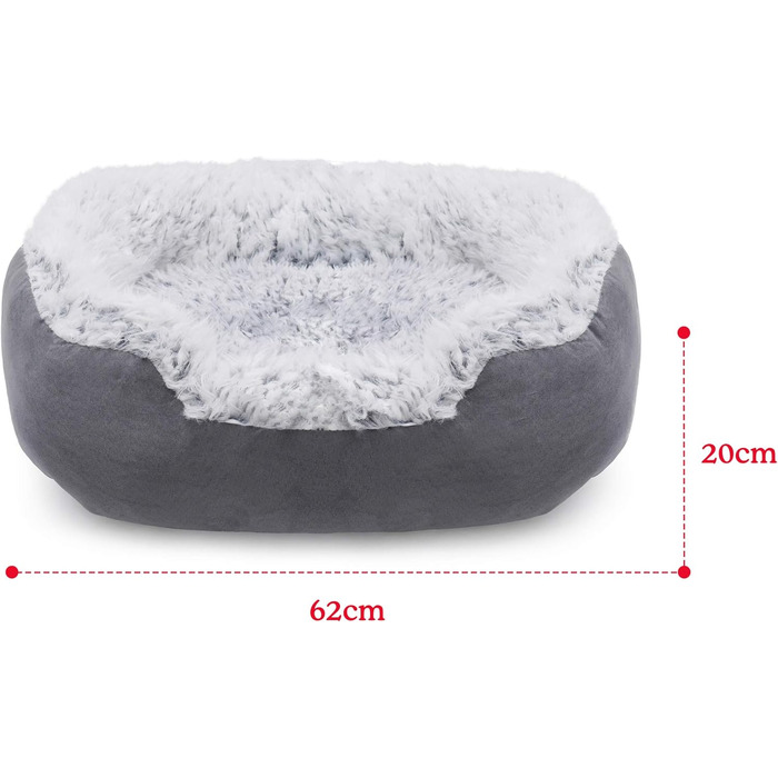 Крісло-ліжко для собак Rosewood Luxus Small, сіре, 50 см, з антиковзною основою, машинне прання (53 x 63 x 23 см)