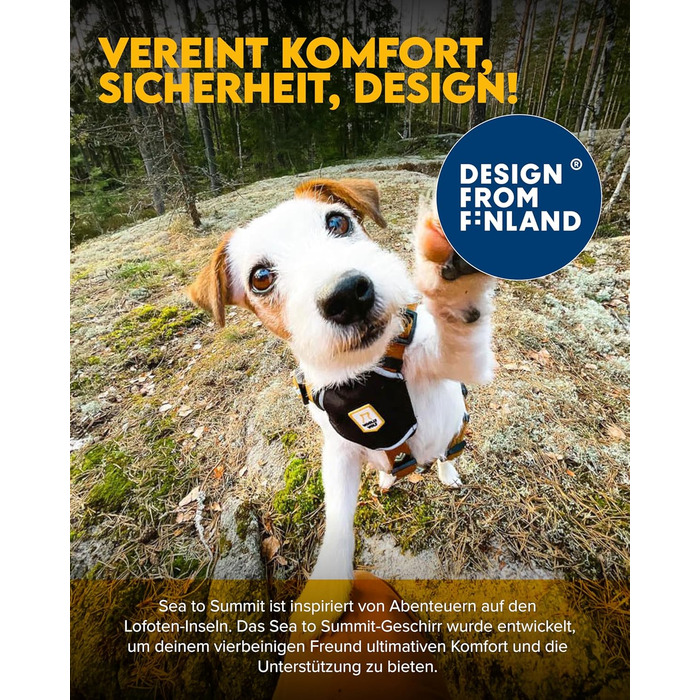 Шлейка для собак Woolly Wolf Sea to Summit, M - для середніх собак, з переробленого поліестеру, регульована, з відбивачами