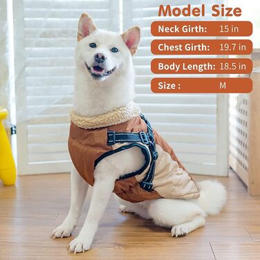 Зимовий теплий пуховик для собак середніх та великих порід, Khaki (M)