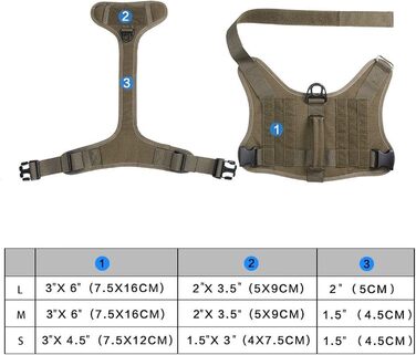 Тактична шлея для собак EXCELLENT ELITE SPANKER Ranger Green L, регульована, з ручкою, військова, для малих, середніх і великих собак