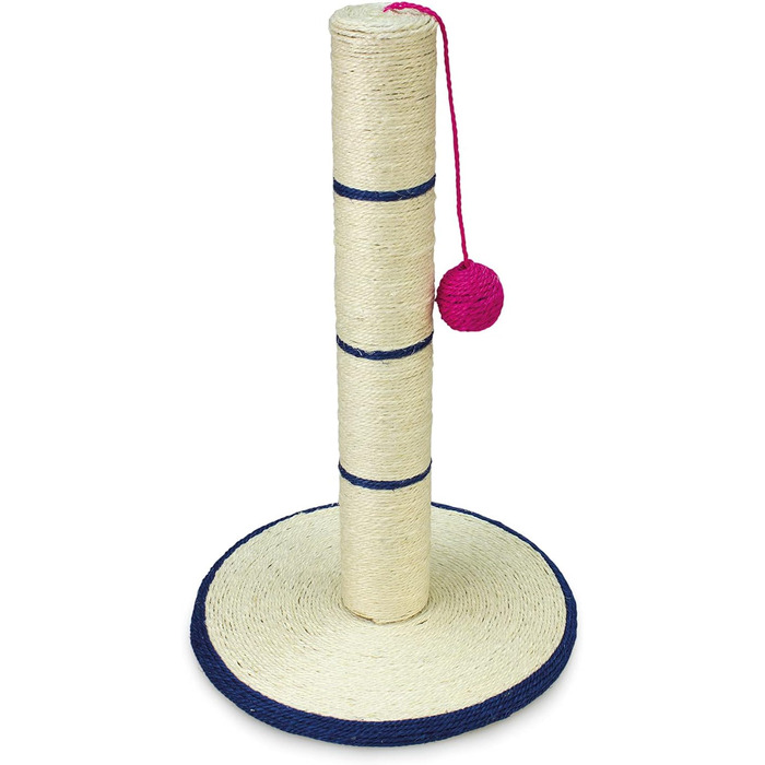 Кігтеточка для котів ARQUIVET з м'ячиком - біло-золота, 30x30x46 см, іграшка для котів (бежево-блакитна)