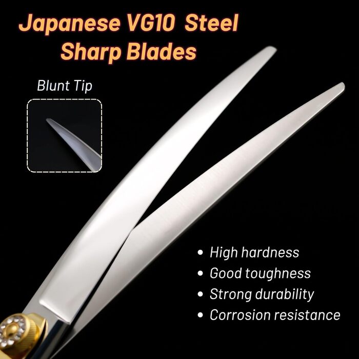 Набір професійних ножиць для грумінгу домашніх тварин 7 дюймів: ножиці для стрижки та ножиці-розріджувачі з 18 зубцями для догляду за собаками, коефіцієнт розрідження 45%