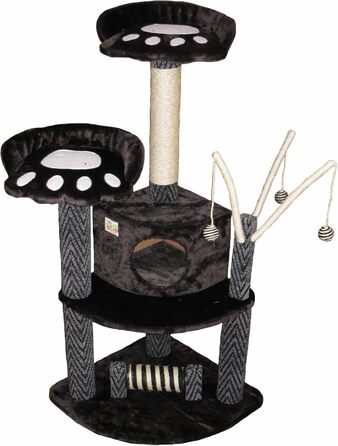 Дряпка для котів Go Pet Club з будиночком, 61x89x127 см, чорна