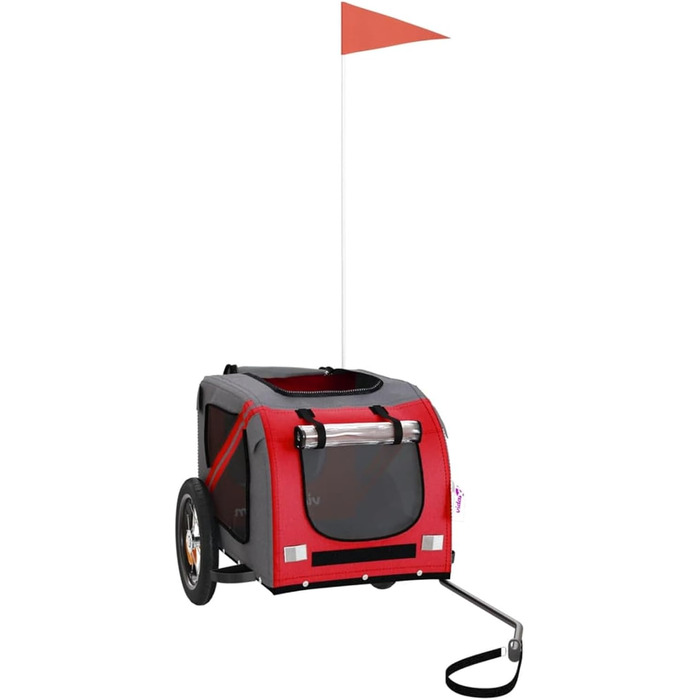 Фahrradanhänger від BaraSh: Причіп для велосипеда для собак та дітей, червоний та сірий, Oxford-Gewebe, сталь