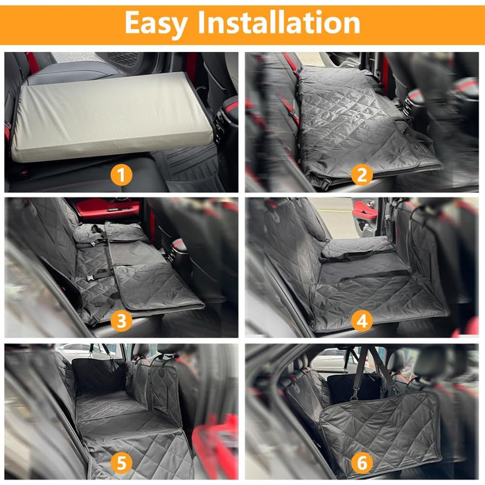 Захисний чохол на сидіння для собак Beerte, жорстка основа, 600D, водонепроникний, стійкий до подряпин, неслизький, з сіткою та кишенею для зберігання, для автомобіля