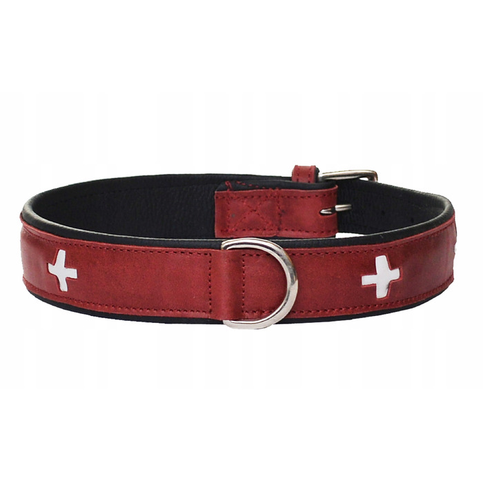 Шкіряний нашийник SWISS XL, червоний