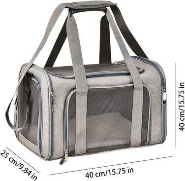 Траспортер для котів та маленьких собак, складаний, для подорожей, сірий