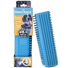 Щітка для вичісування шерсті Groom Genie Magic, для собак і котів, видалення шерсті з меблів, дивану, килимів та одягу, блакитна