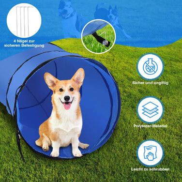 Набір для аджиліті Sonnewelt Agility Set для собак, 5-ти елементний: слалом, бар'єр, кільце для стрибків, тунель. Ідеально для парку, тренувань та цікавих ігор.