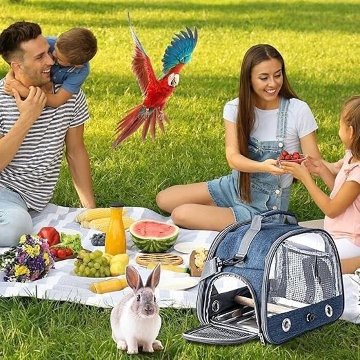 Переносна клітка для птахів Glenmi Royal Blue зі стійкою та легкою для чищення підставкою