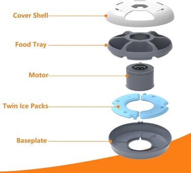 Автомат для годування котів Lafisun, 6 порцій, з охолодженням, програмований таймер, для вологого корму