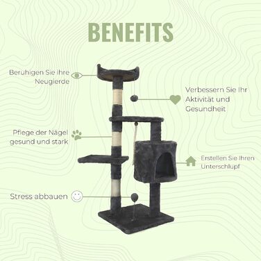 Дряпка для котів Mobiclinic Silvestre, середня, 3 рівні, платформи, укриття, іграшка для котів, сірий, європейський бренд, сизалевий канат