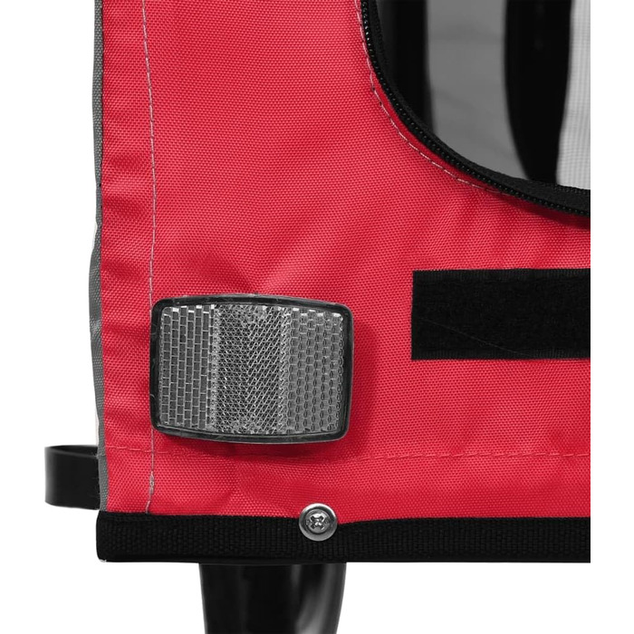 Фарм-причіп для собак Tidyard, 45 кг, з відбивачами, Oxford тканину та залізом (133,5 x 69 x 73,5 см, червоний та сірий)