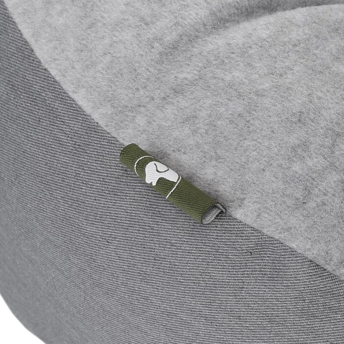 Кругле лежанка для собак великих порід Doctor Bark GreenLabel, 70x60 см, світло-сірий, з м'яким флісовим/бавовняним подушкою