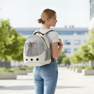 Транспортна сумка для собак Tyinerc | Сумка з регульованими ремінцями – для подорожей, прогулянок в авто, цуценят, кошенят на вулиці, сіра