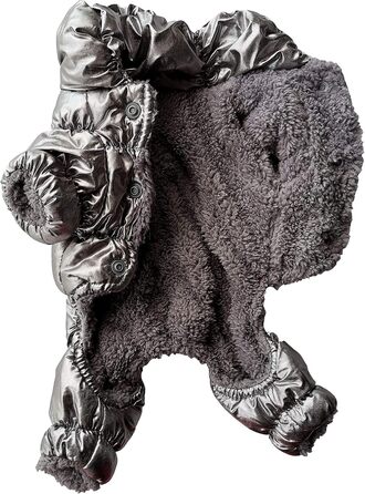 Флісовий комбінезон для собак, куртка для собак, степна, для холодної погоди, розмір S, сріблястого кольору