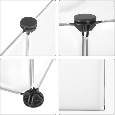 Клітка для кроликів, морських свинок та цуценят EUGAD, 145x46x75 см, прозора панель 35x45 см, без дверцят