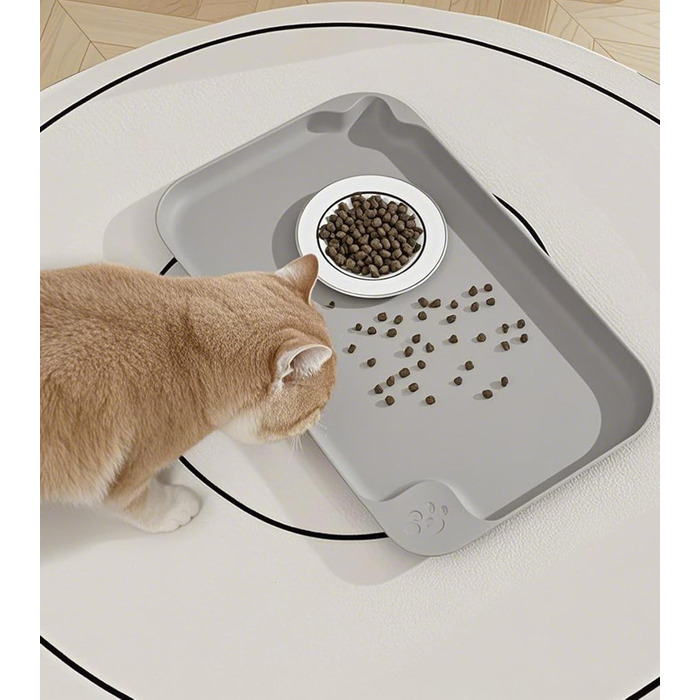 Водонепроникний килимок для годування собак та котів Octonyluck, 57.5x35.5 см, сірий