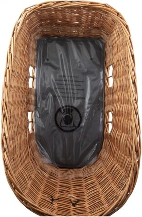Кошик для велосипеда Basil Pasja – задній, MIK-система, плетіння з лози, з подушкою та адаптерною пластиною, 30 літрів, натуральний колір
