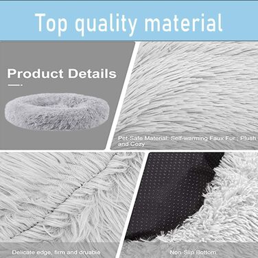 Крісло-лежанка для собак HANHAN у вигляді пончика, XXL, ортопедичне, м'яке, заспокійливе, антистрес, рожеве. Лежанка-печеринка, велика, для собак, миється, з середнім матрацом.