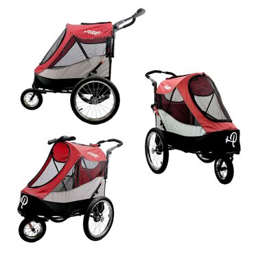 Візок для собак та котів Petique Trailblazer Jogger – червоний, великий простір для зберігання, повітряні колеса
