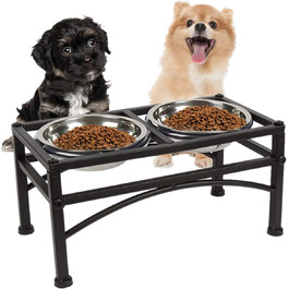 Підвищена годівниця для собак Funkeen - набір з 3 шт. з нержавіючої сталі, знімні миски, для корму та води (середні породи)