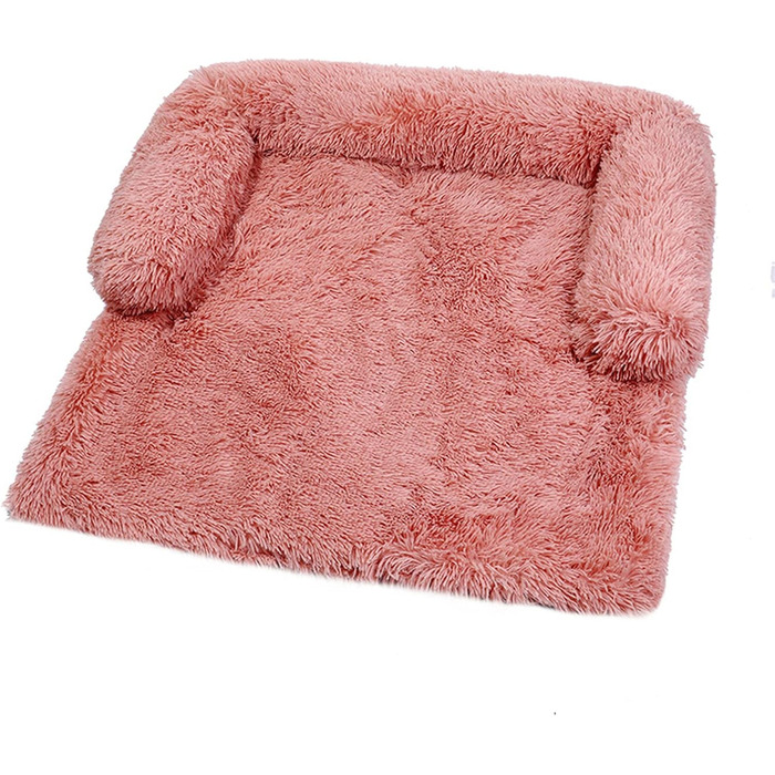 М'яка плюшеві килимки для собак, лежанки, заспокійливе ліжко для собак, ультрам'яке хутро, ліжка для домашніх тварин, м'які, можна прати, підкладка, ковдра, подушка, чохол для меблів, захист, ліжко для собак і котів (L, Рожевий)