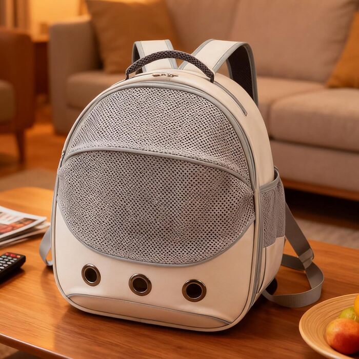 Транспортна сумка для собак сірого кольору, з регульованими ремінцями – ідеальна для подорожей, прогулянок, авто та громадського транспорту