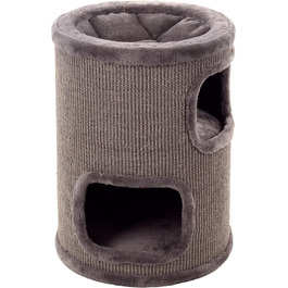 Драпак для котів Flamingo Enes S сірого кольору, 56 см, діаметр 42 см, сизаль та плюш