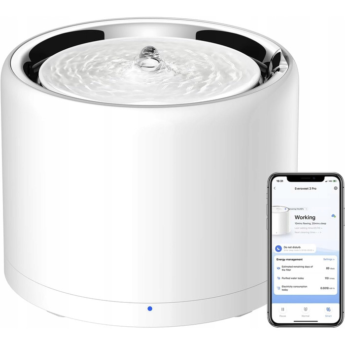 Фонтан-поїльник для тварин Petkit з металевої сталі, 1800 мл