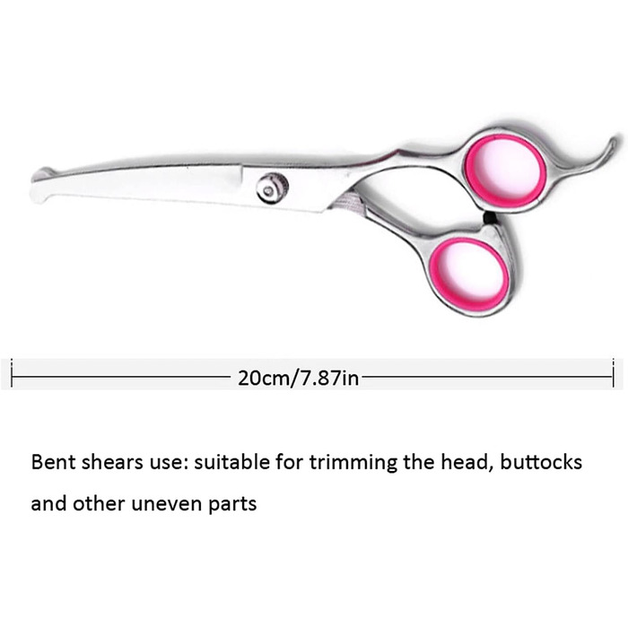 Набір ножиць для грумінгу собак та котів: прямі, зігнуті, з нержавіючої сталі