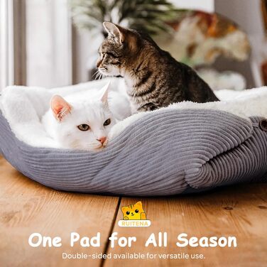 Самогріюче ліжко для котів Ruitena, 2-в-1, для котів та маленьких собак, миється, складається, килимок Pubby