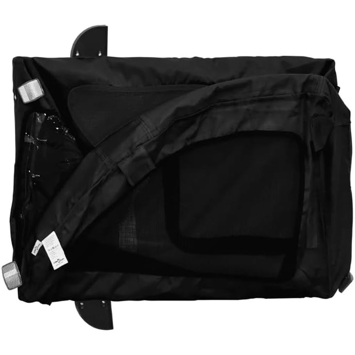 Причіп для велосипеда: вантажний, складний, для собак, чорний, Oxford-Gewebe, до 30 кг, з прапорцем та сумкою