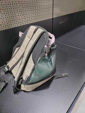 Сумка для собак Xanty Taupe – 29x23x38 см – поліестер – з шнурком, світловідбивачами, знімним дном, страховочною лінійкою, лямками на плече та талію