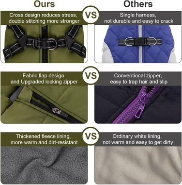 Зимова курка для собак з нагрудником та гнучким поясом, захист від вітру та живота, світловідбиваюча жилетка для тварин з флісовою підкладкою, для маленьких собак (зелена, 2XL)