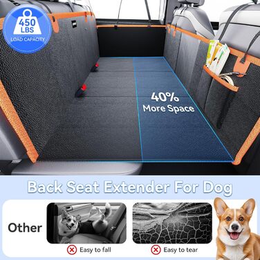 Подовжувач для заднього сидіння автомобіля для собак, PU-шкіра, жорстка основа, чохол на сидіння для собак, автомобільна лежанка для собак, матеріал PU-шкіра, більше місця, витримує 180 кг XL