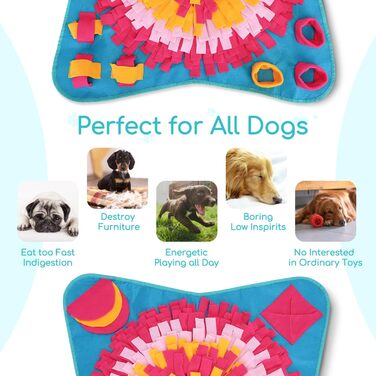 Килимок для собак Nobleza, інтелектуальна іграшка для пошуку їжі, 70x70 см, блакитний